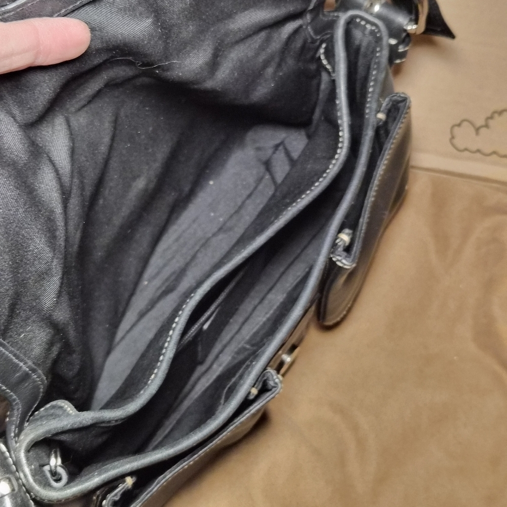Vintage Coach Soho💥😱 Black Leather Buckle Flap Shoulder Bag - Y2K Style - Picture 6 of 10